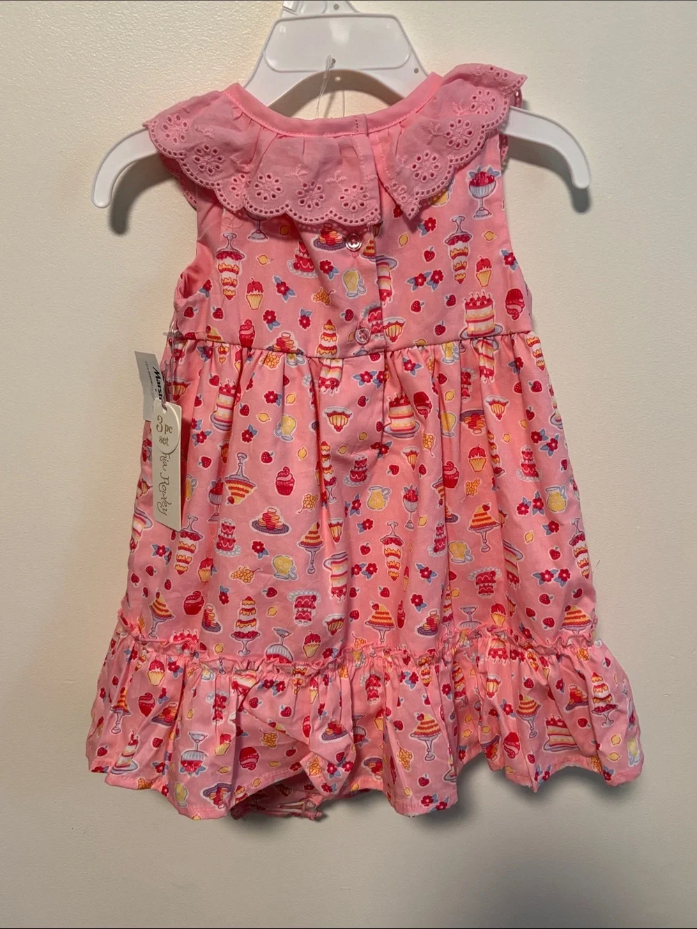 Cynthia Rowley Pink Dessert Print Dress with Matching Bloomers